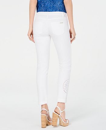 Michael Michael Kors Grommet Laced-Hem Skinny Jeans, Regular & Petite