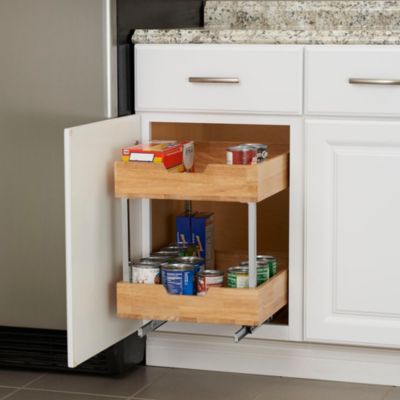 Glidez Wood 14.5" 2-Tier Sliding Cabinet Organizer