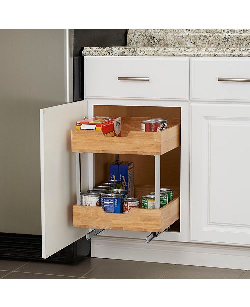 Household Essentials Glidez Wood 14 5 2 Tier Sliding Cabinet