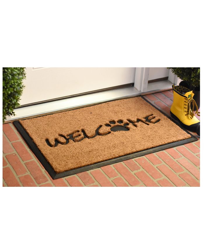Home & More - Welcome Paw 24" x 36" Coir/Rubber Doormat