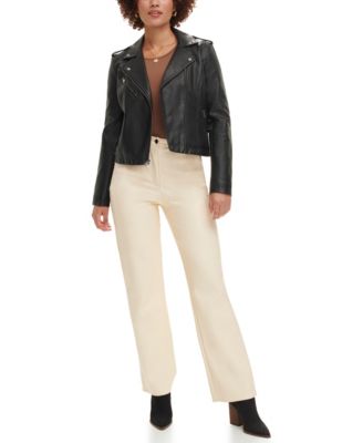 Women's Classic Faux Leather Asymmetrical Moto Jacket