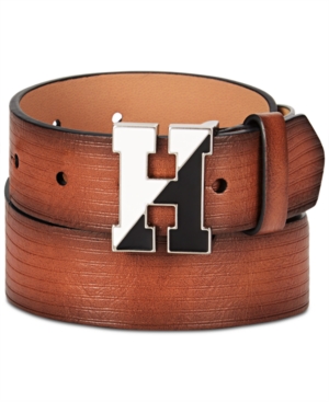 image of Tommy Hilfiger Big Boys Casual Belt with 2 Tone H-Design Buckle