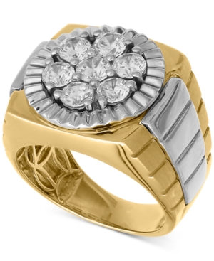 image of Men-s Diamond Cluster Two-Tone Ring (2-1/4 ct. t.w.) in 10k Gold & White Gold