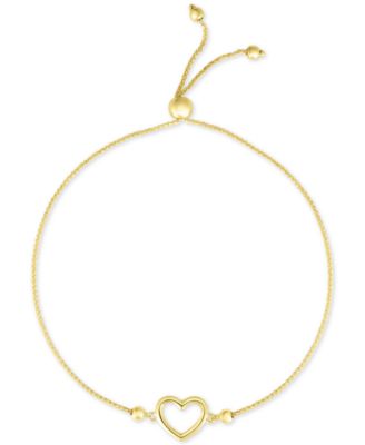 Macy's - Open Heart Bolo Bracelet in 10k Gold