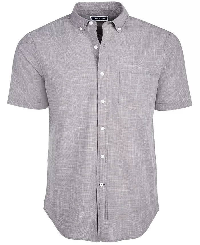 Men's Texture Check Stretch Cotton Shirt - thumbnail 5