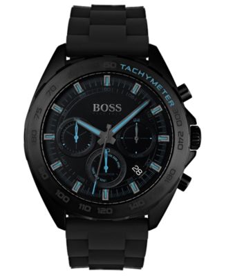 Hugo Boss BOSS Men's Chronograph Intensity Black Rubber Strap Watch ...