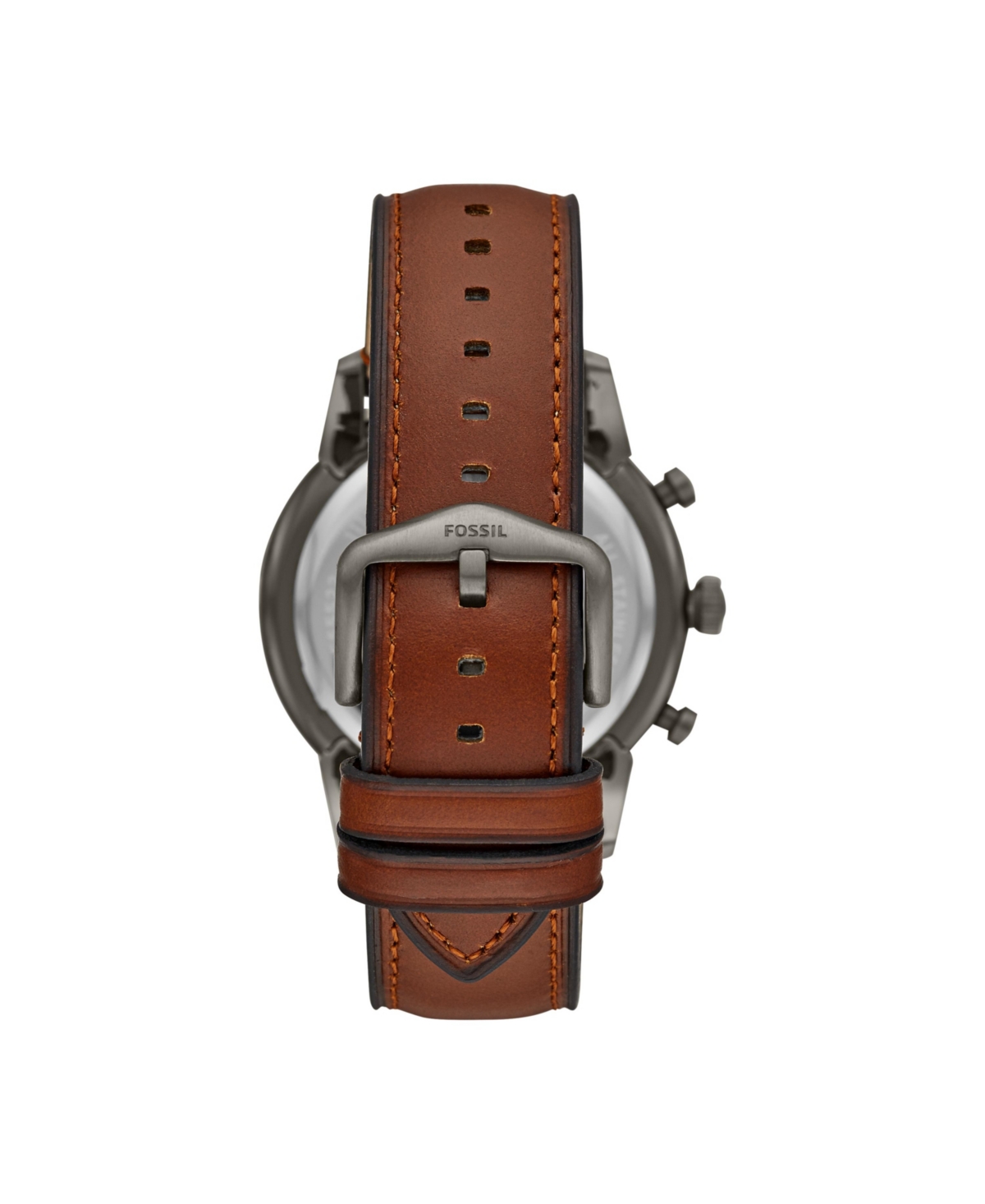 Shop Fossil Men's Townsman Brown Leather Strap Watch 44mm In Brown,grey