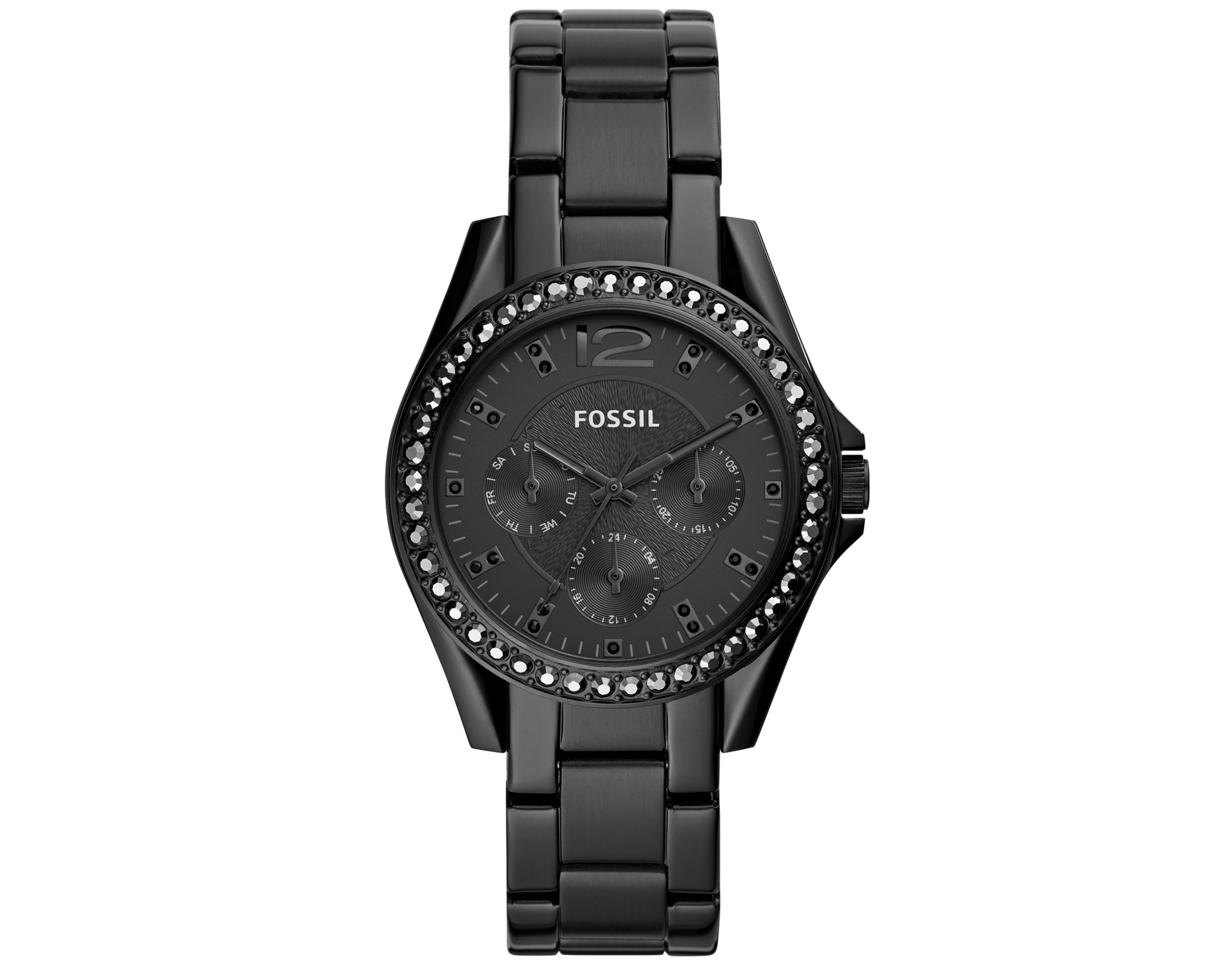 Fossil Women's Riley Black Stainless Steel Bracelet Watch 38mm