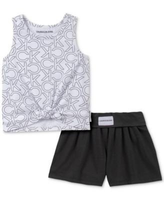 calvin klein shorts and top set