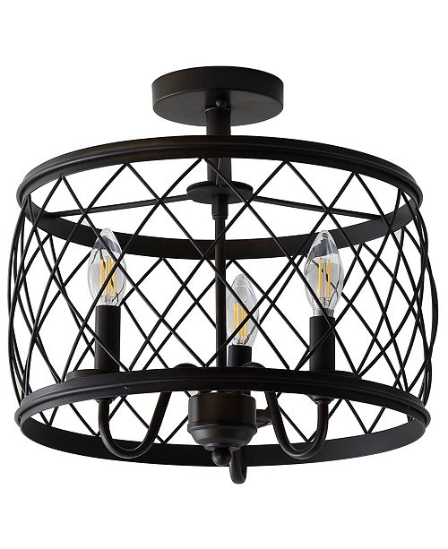 Eleanor 3 Light Metal Led Semi Flush Mount Ceiling Light