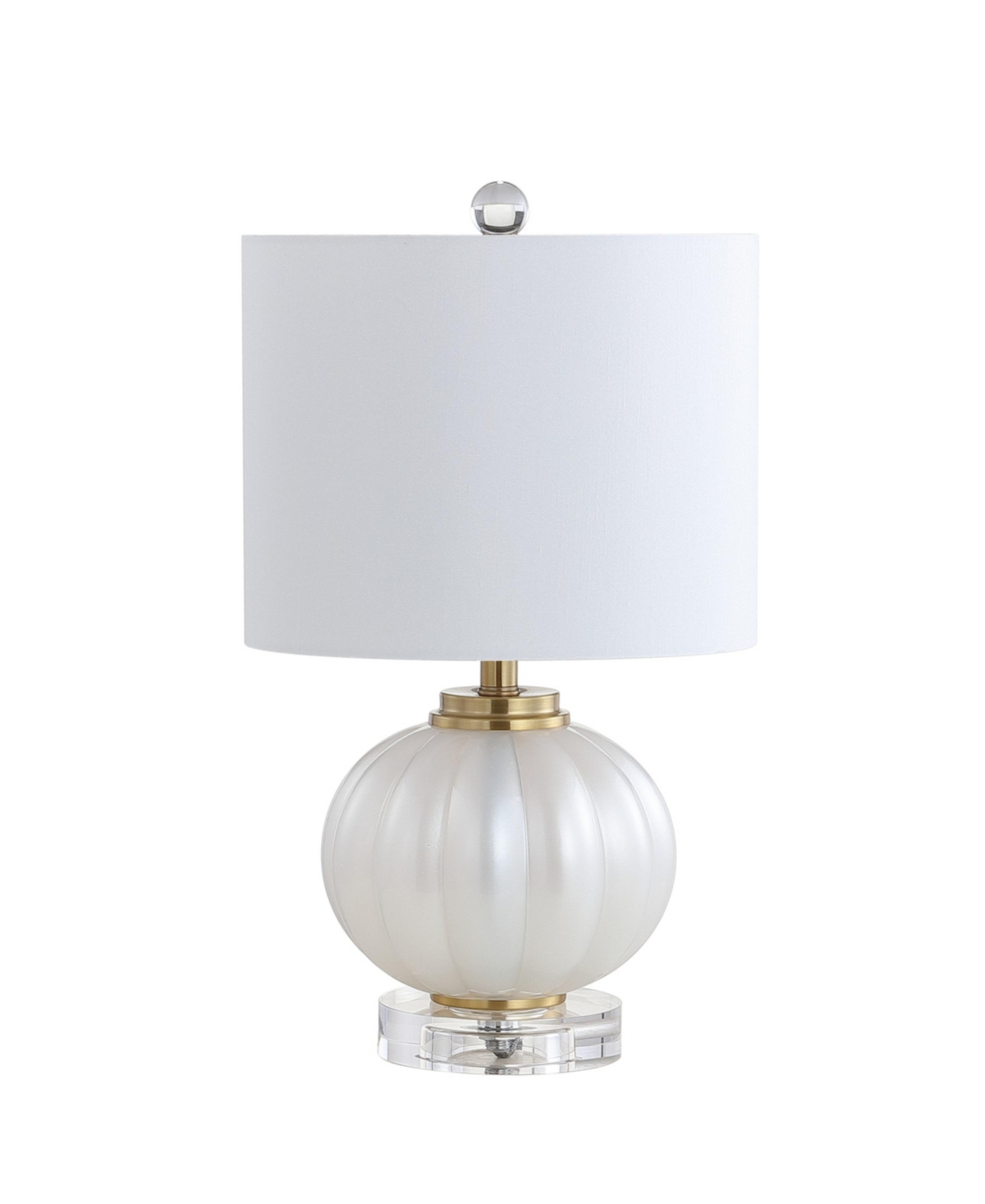 Jonathan Y Pearl Glasscrystal Led Table Lamp In White,brass