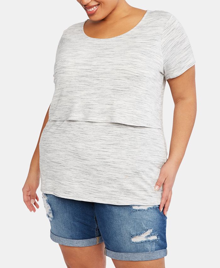 Motherhood Maternity Plus Size Cuffed Denim Shorts Macys 