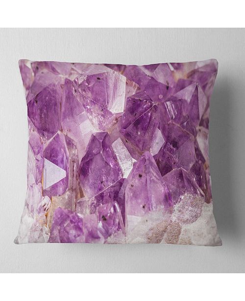 Design Art Designart Purple Amethyst Macro Abstract Throw Pillow