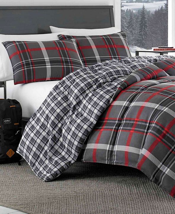 Eddie Bauer Willow Plaid Comforter Set, King & Reviews Comforters