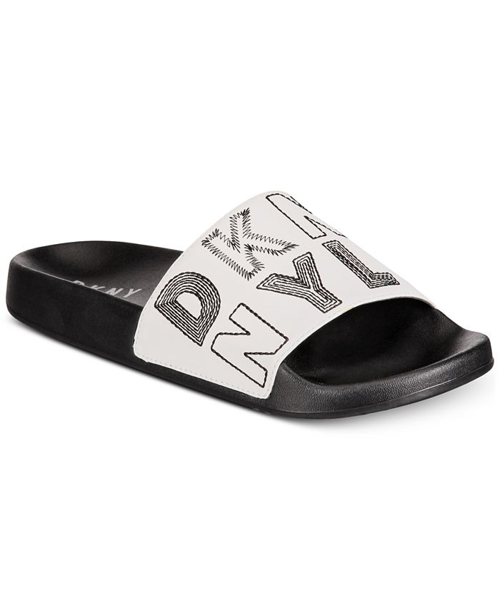 DKNY Zelena Pool Slides, Created for Macy's & Reviews - Slippers ...