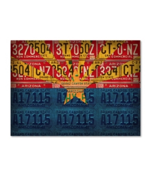Trademark Global Design Turnpike 'arizona State Flag License Plates' Canvas Art In Multi