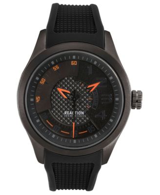 Kenneth Cole Reaction - Men's Black Silicone Strap Watch 47mm