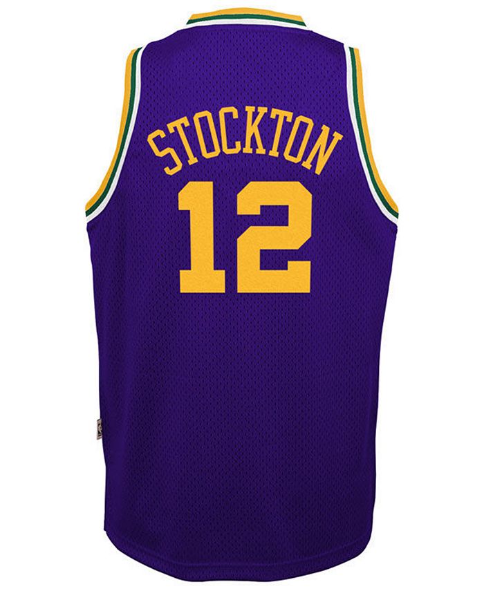 adidas Big Boys John Stockton Utah Jazz Retired Player Swingman Jersey ...