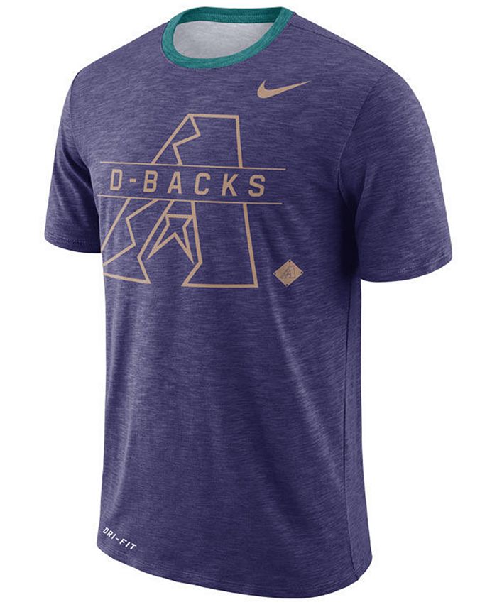 Nike Men's Arizona Diamondbacks Dry Slub Stripe Logo T-Shirt & Reviews ...