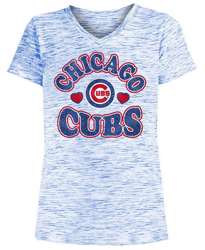 5th & Ocean Big Girls Chicago Cubs Spacedye T-Shirt - Macy's
