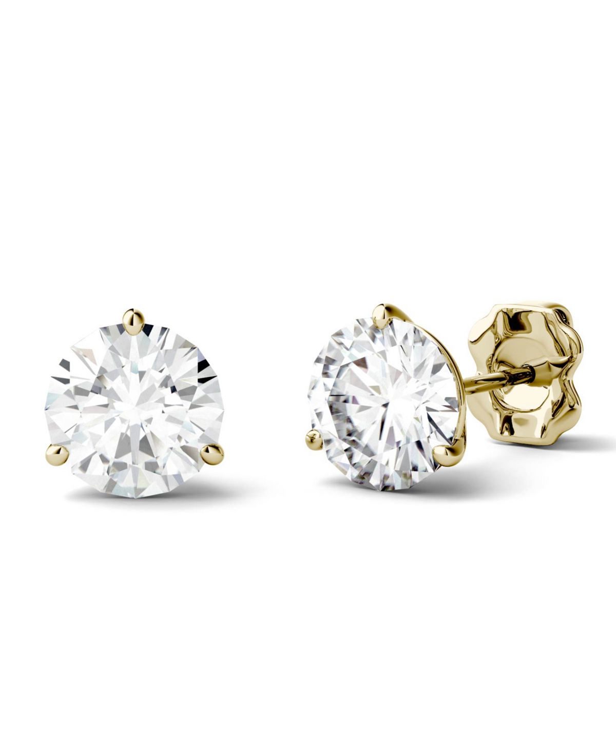 Moissanite Martini Stud Earrings (3 ct. t.w. Diamond Equivalent) in 14k white or yellow gold - Gold