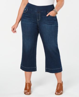 plus size wide leg crop jeans