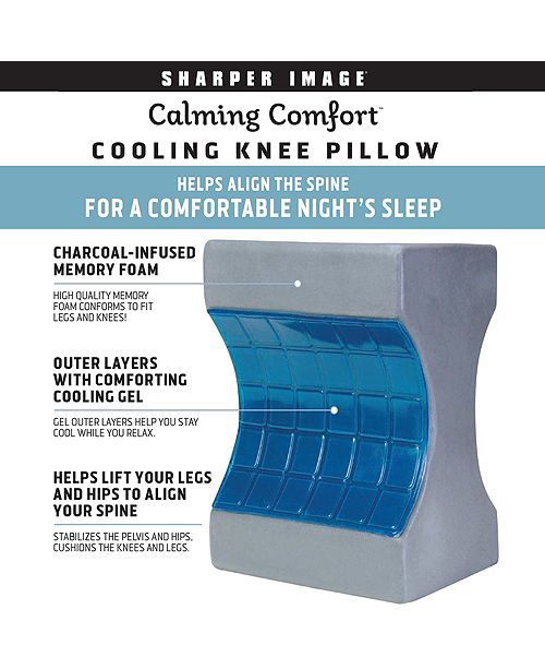 Sharper Image Calming Comfort Charcoal Infused Cooling Knee Pillow