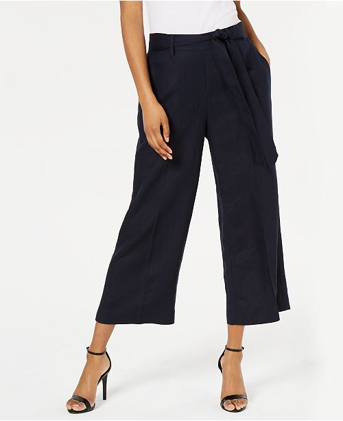 Bar III Cropped Wide-Leg Pants, Created for Macy's & Reviews - Pants ...