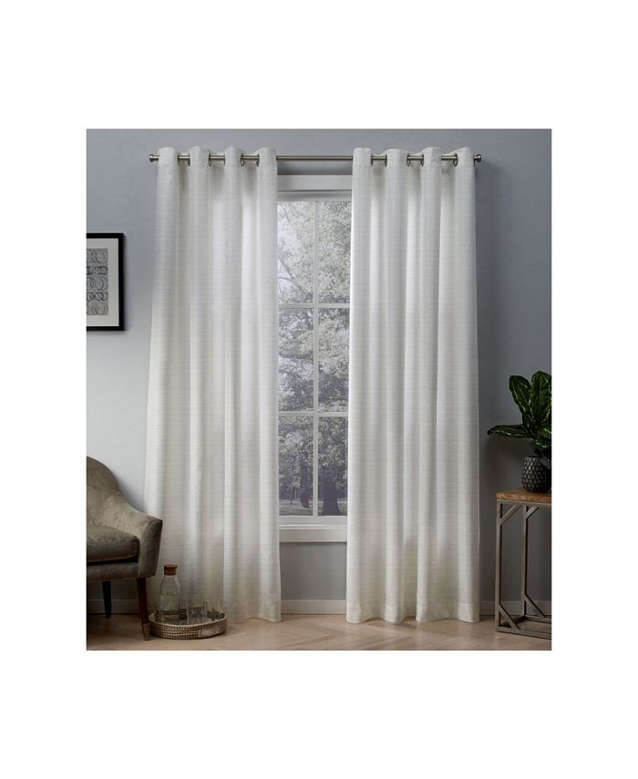 Exclusive Home Whitby Metallic Slub Yarn Textured Silk Look Grommet Top