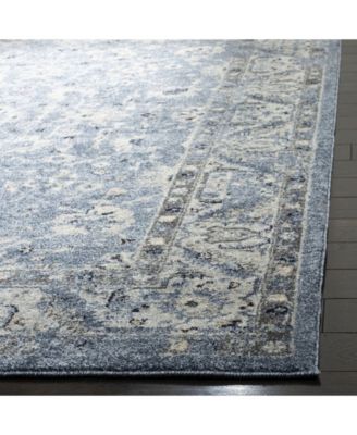 Charleston CHL413 Navy and Light Gray 5'3" x 7'6" Area Rug