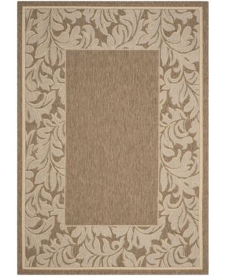 Courtyard CY2666 Brown and Natural 5'3" x 7'7" Outdoor Area Rug