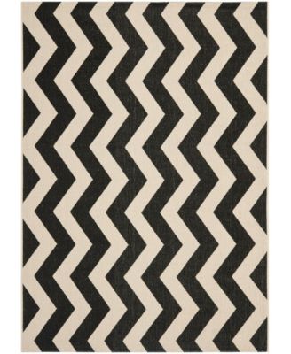 Courtyard CY6245 Black and Beige 5'3" x 7'7" Sisal Weave Outdoor Area Rug