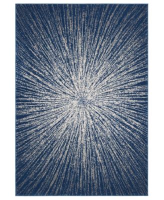 Evoke EVK228 Navy and Ivory 5'1" x 7'6" Area Rug