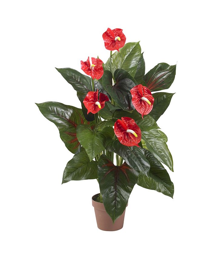 Nearly Natural - 3' Anthurium Silk Plant - Real Touch