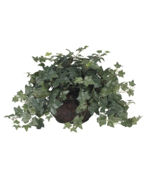 NEARLY NATURAL PUFF IVY W/ VASE SILK PLANT 