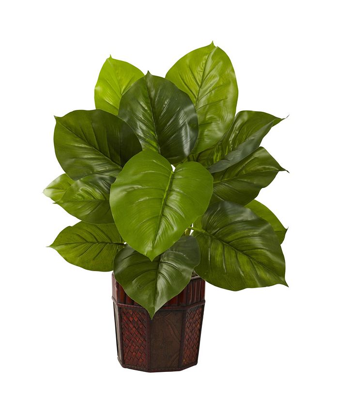 Nearly Natural - Large Leaf Philodendron w/ Decorative Planter - Real Touch