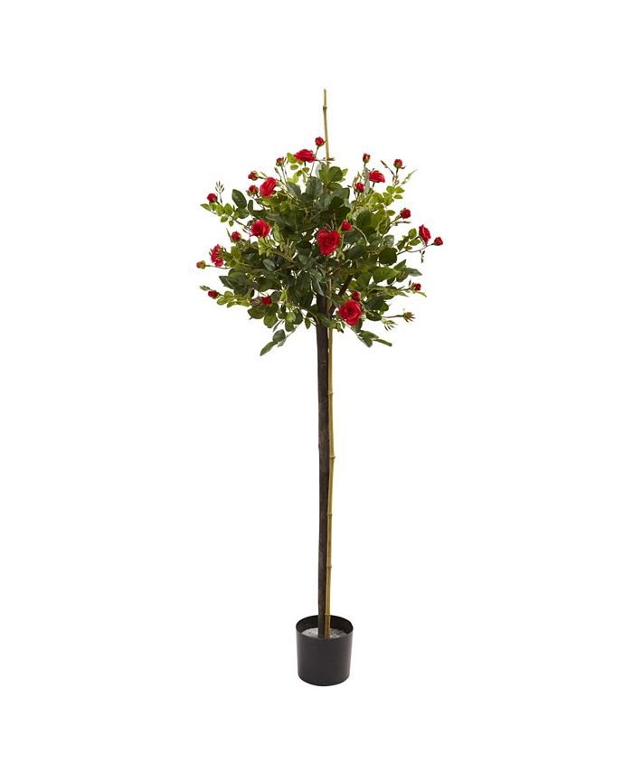 Nearly Natural - 3' Rose Topiary Silk Tree