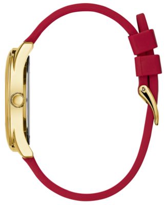 Women's Red Silicone Strap Watch 40mm