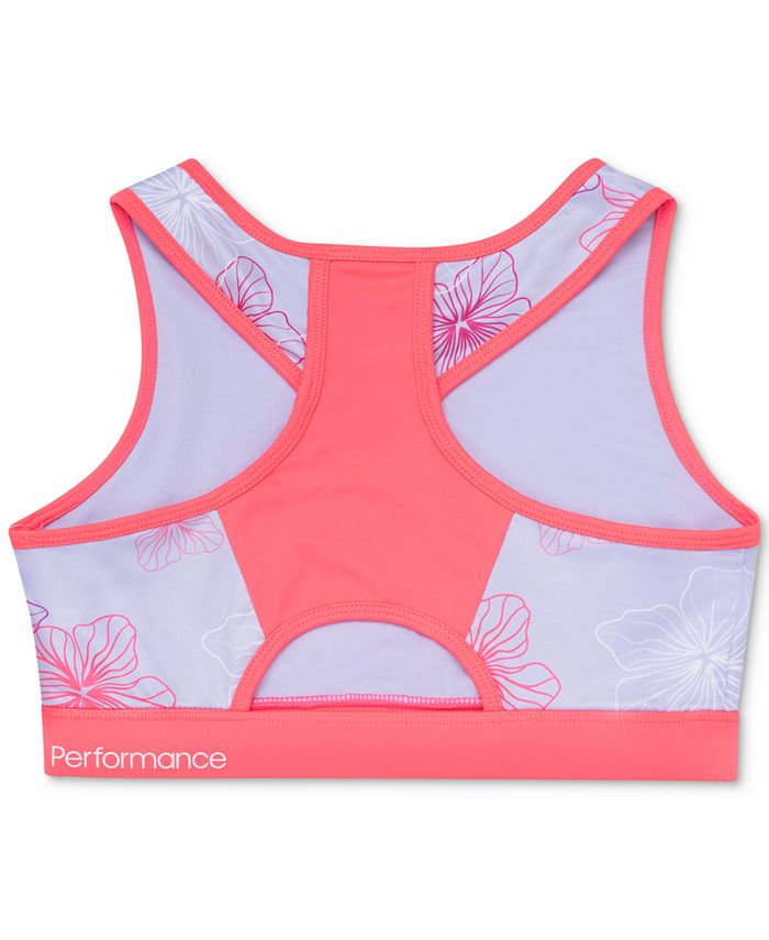 Calvin Klein Big Girls FloralPrint Sports Bra Macy's