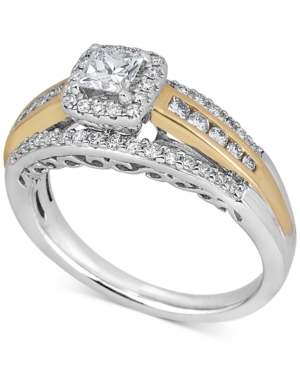 image of Diamond Engagement Ring (3/4 ct. t.w.) in 14k Gold & 14k White Gold