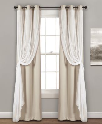 Lush Decor Grommet Sheer Panels With Insulated Blackout Lining