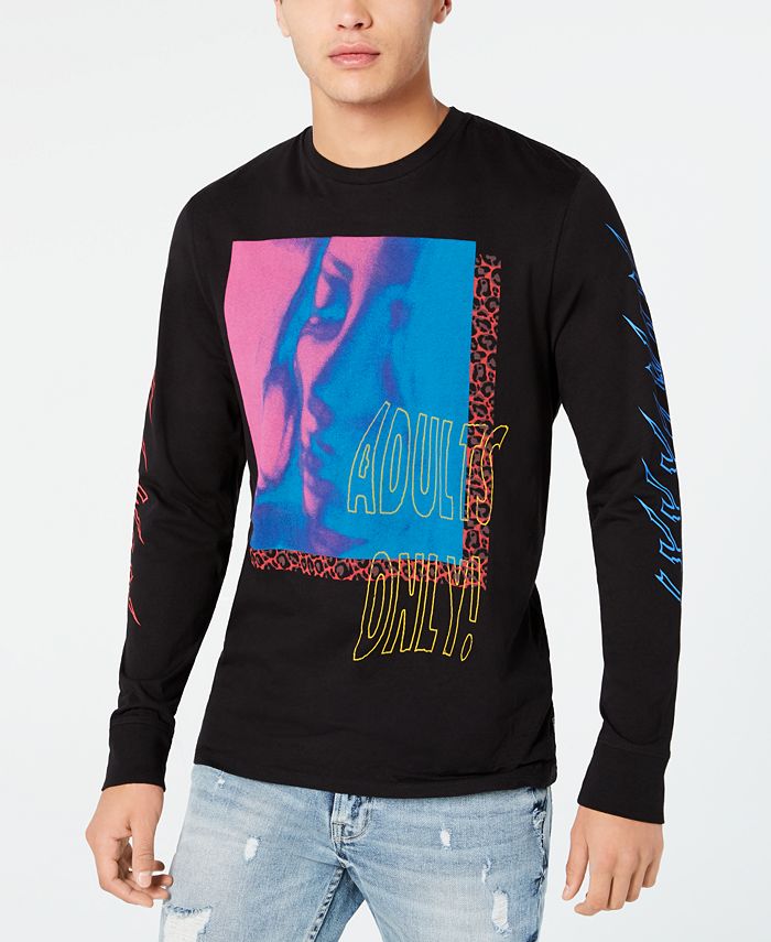 GUESS Men's Adults Only Long-Sleeve Graphic T-Shirt - Macy's