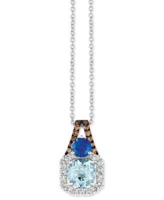 Le Vian - Multi-Gemstone (1-3/8 ct. t.w.) & Diamond (1/3 ct. t.w.) 18" Pendant Necklace in 14k White Gold