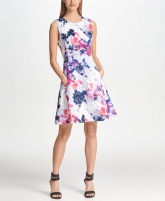 flared floral print dress