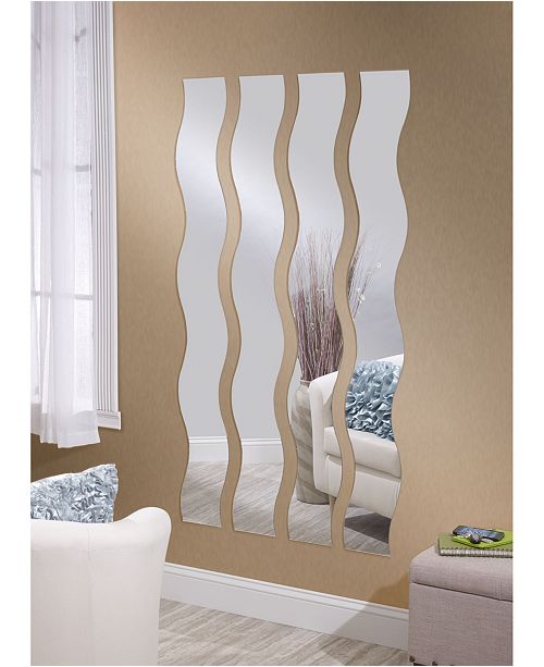 Mirrotek Set Of 4 Decorative Wavy Strip Mirrors Reviews Home