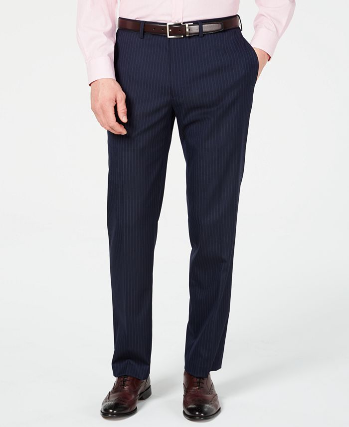 Club Room Men's Classic-Fit Stretch Navy Stripe Suit, Created for Macy ...