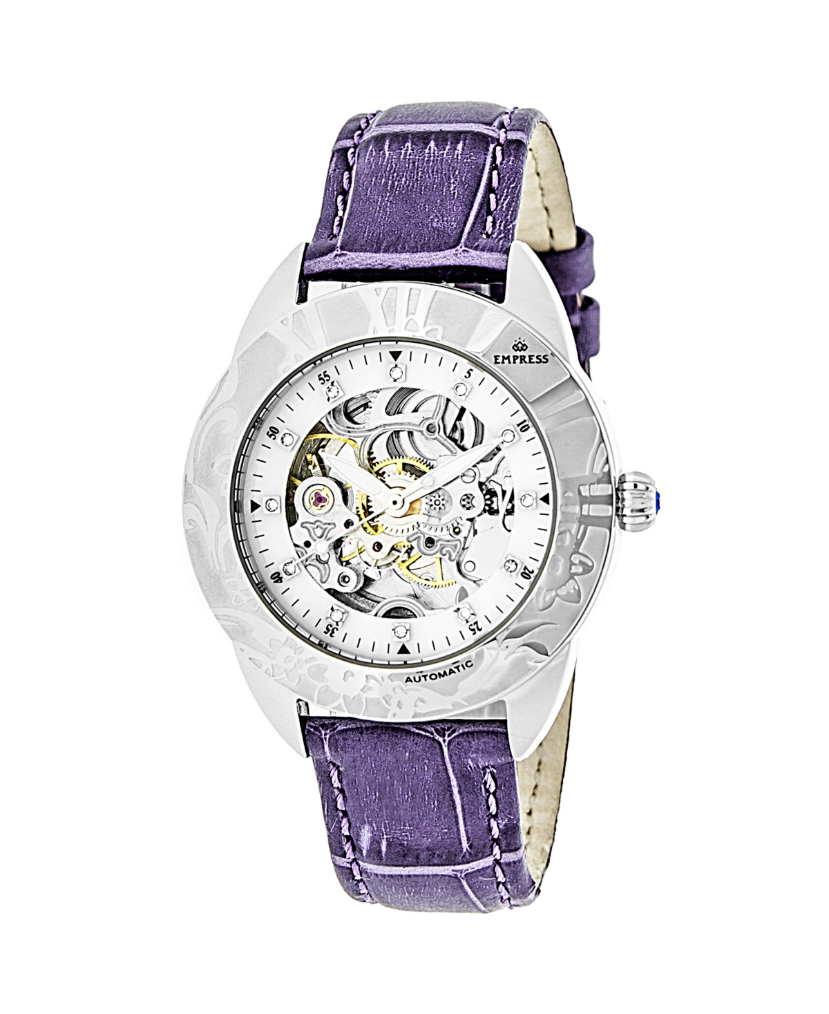 Empress Godiva Automatic Lavender Leather Watch 38mm