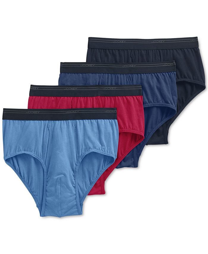 Men's Jockey Underwear 4-pack Classic Knit Full-Rise Briefs/Blue 