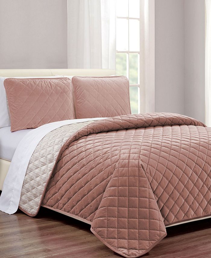Riverbrook Home Diamond Quilt 3 piece King Velvet Coverlet Set Macy's
