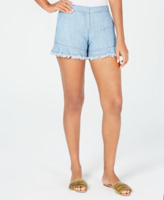 Trina Turk - Coral Reef Fringe-Hem Shorts